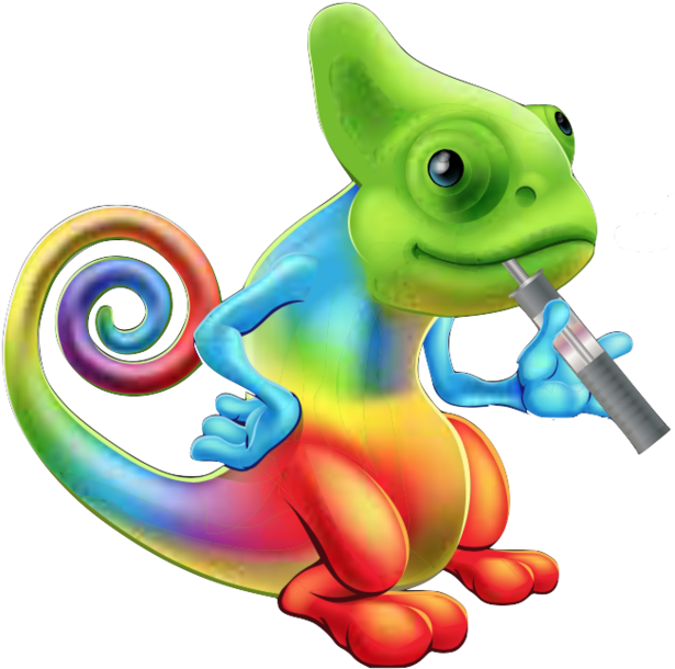 A Cartoon Chameleon Smoking A Cigarette