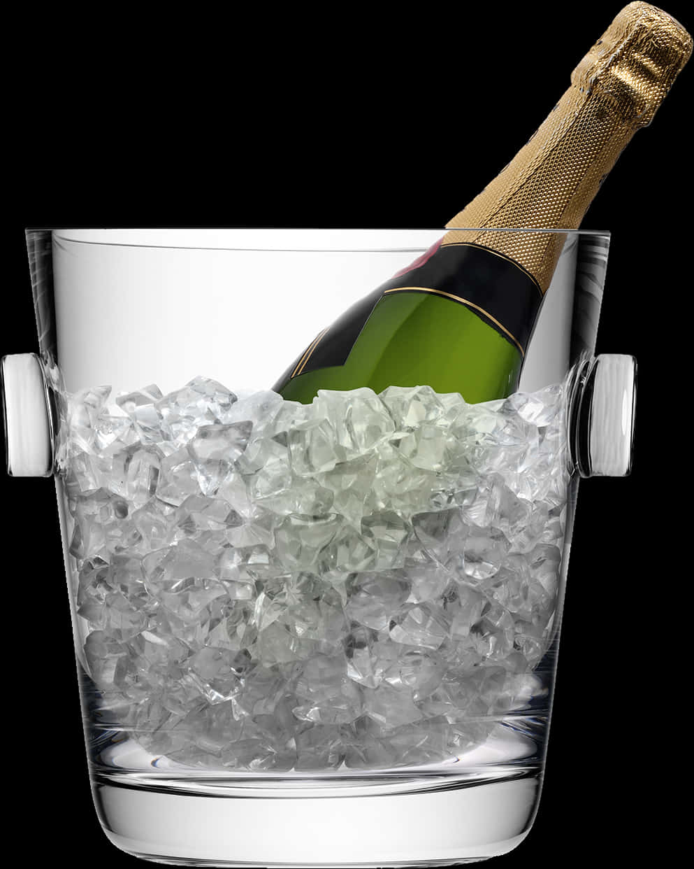 A Bottle Of Champagne In A Bucket Of Ice
