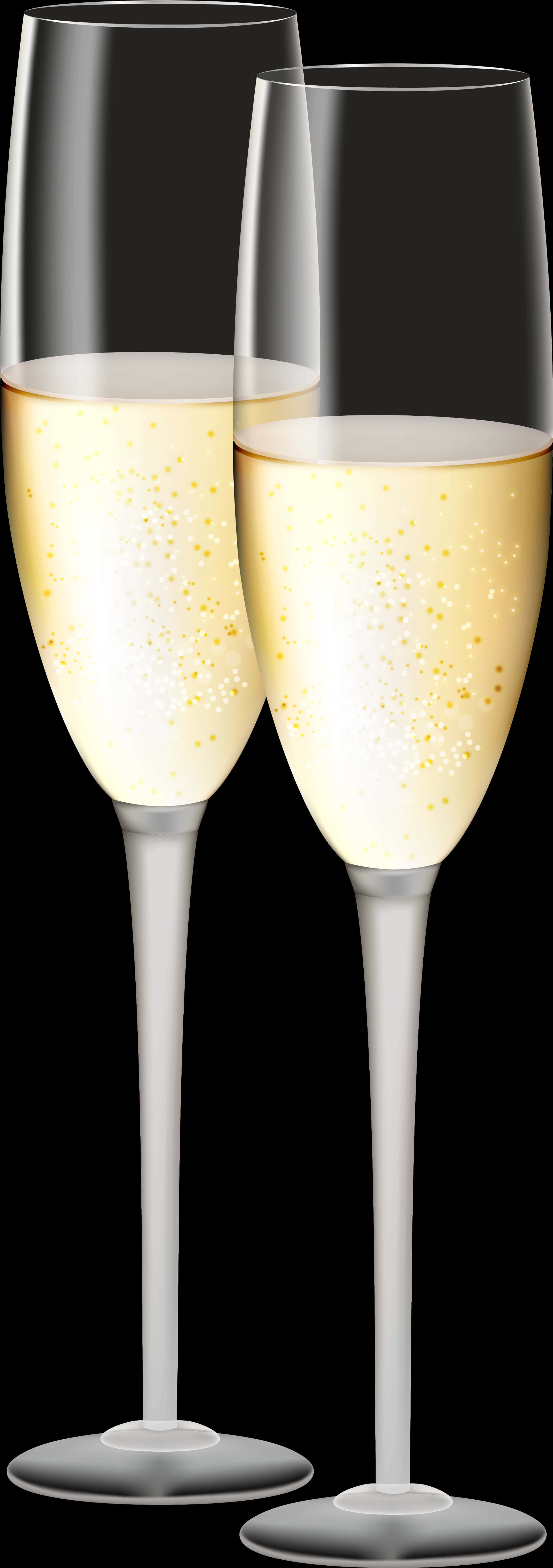 Two Glasses Of Champagne With Bubbles