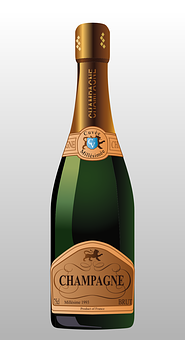 A Bottle Of Champagne With A Gold Label