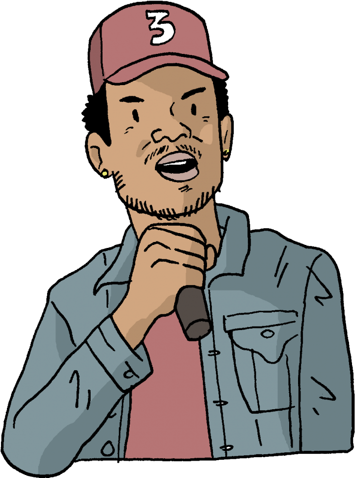 A Cartoon Of A Man Holding A Microphone