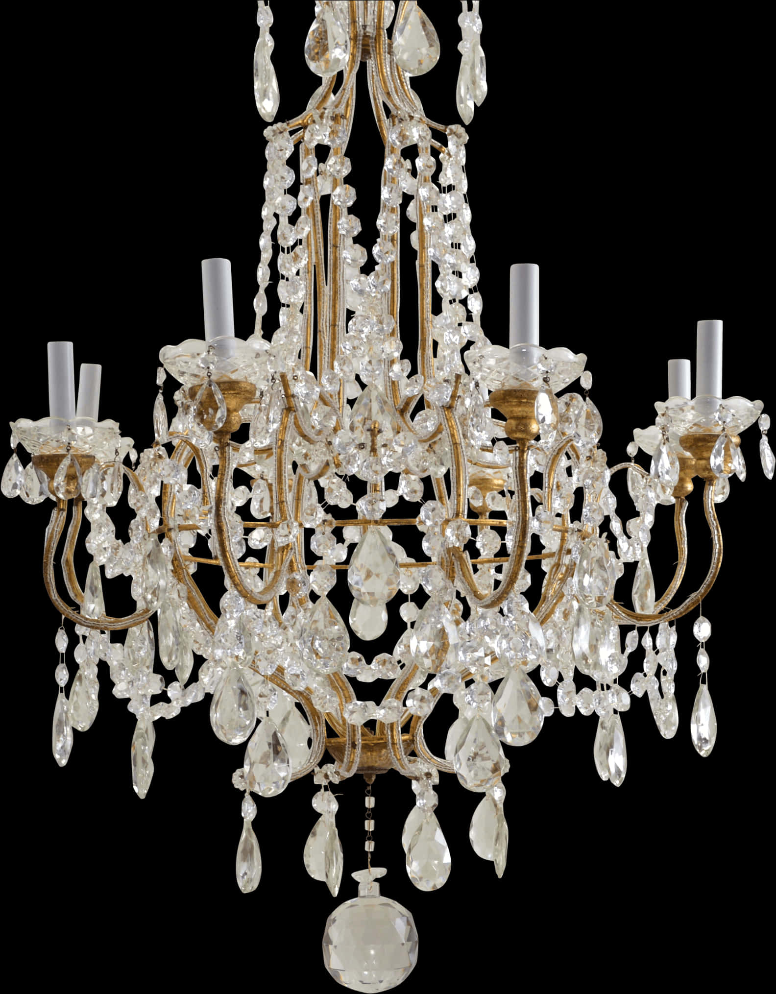A Chandelier With Crystal Beads
