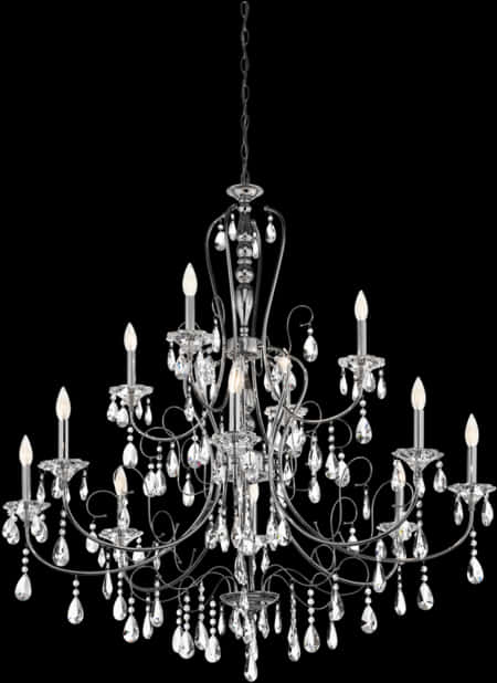 A Chandelier With Crystal Lights