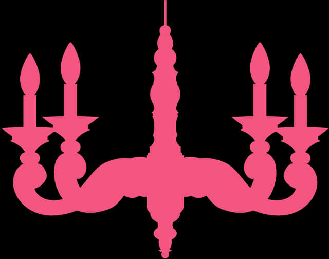 A Pink Chandelier With Five Lights