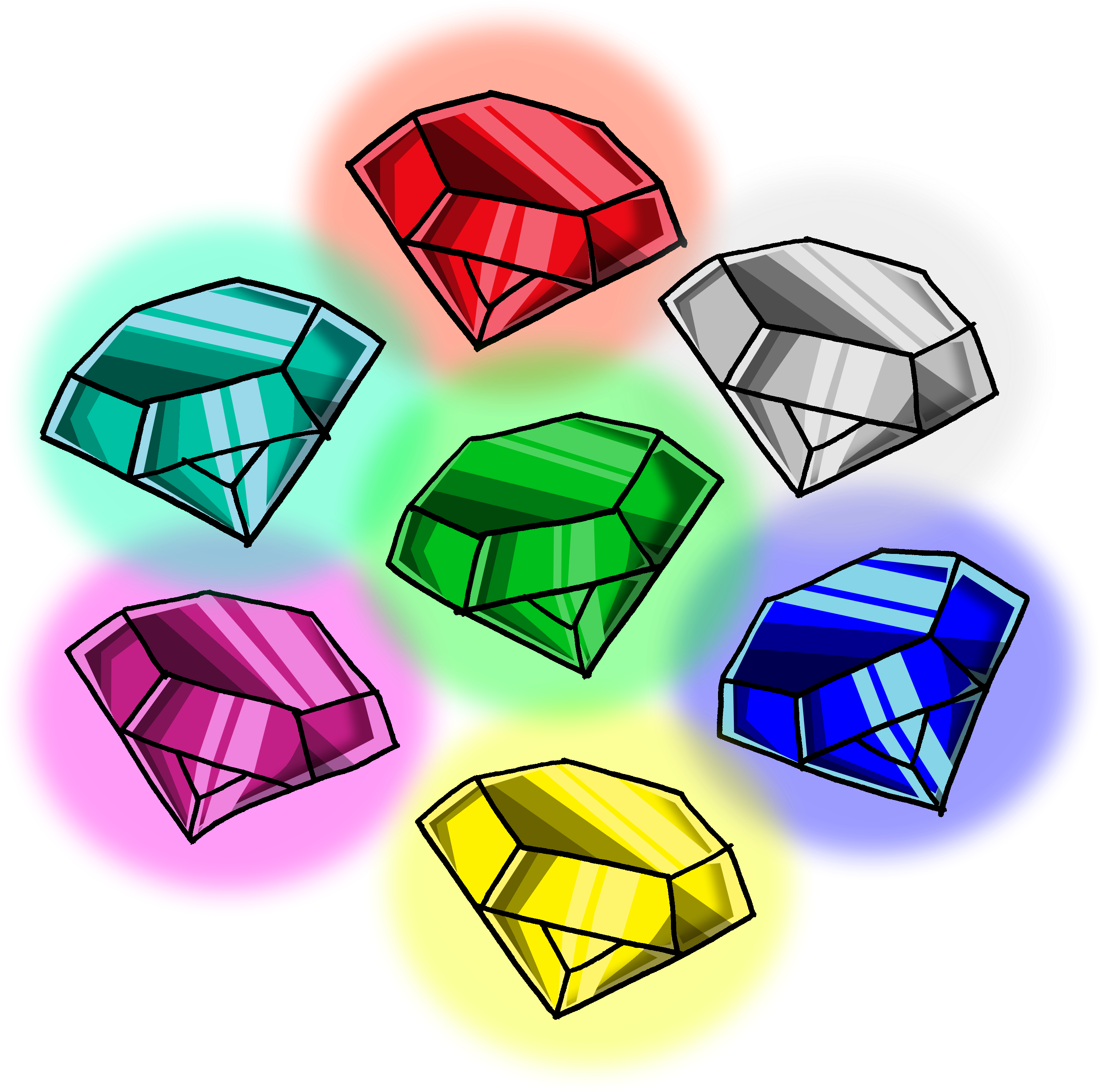 A Group Of Colorful Gems