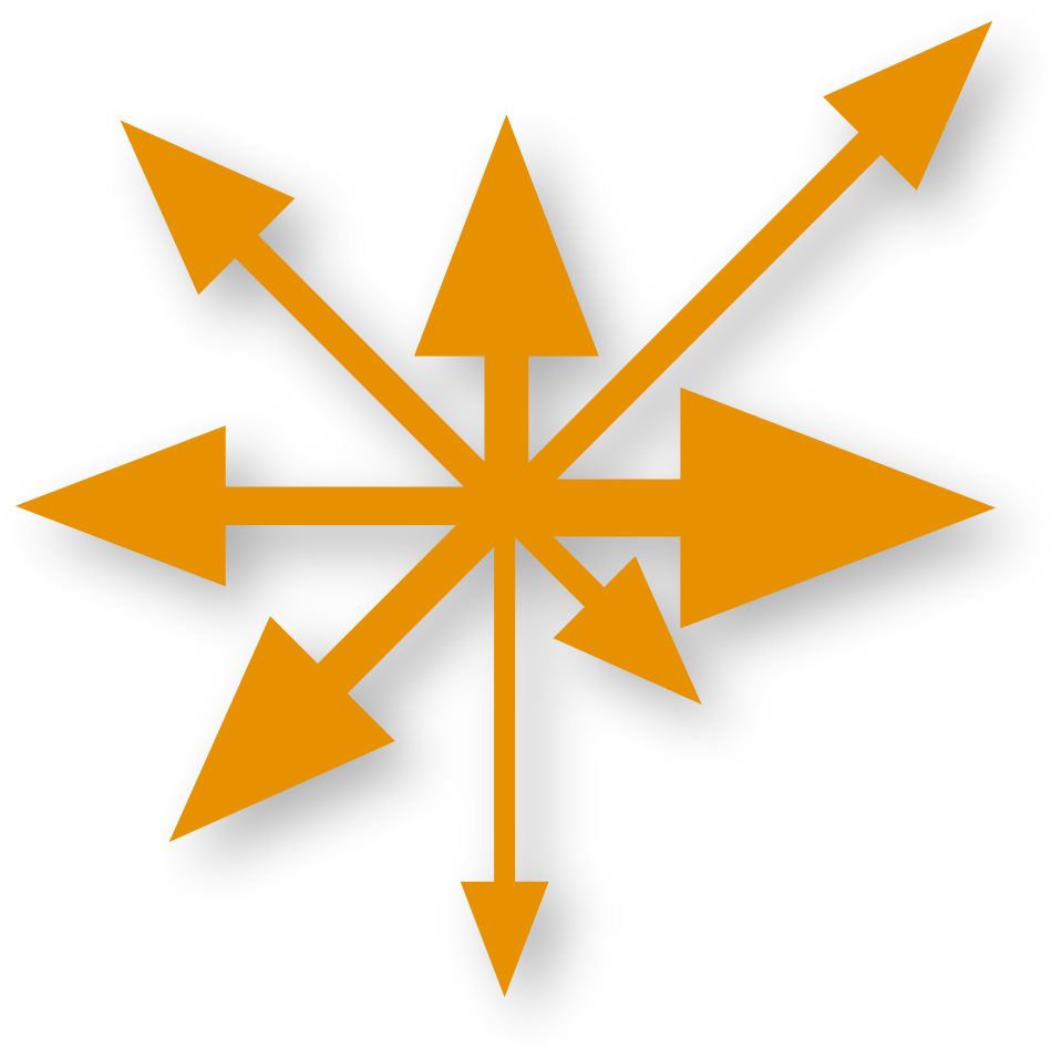 A Yellow Arrows Pointing To Different Directions