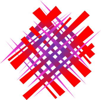 A Red And Purple Cross Lines