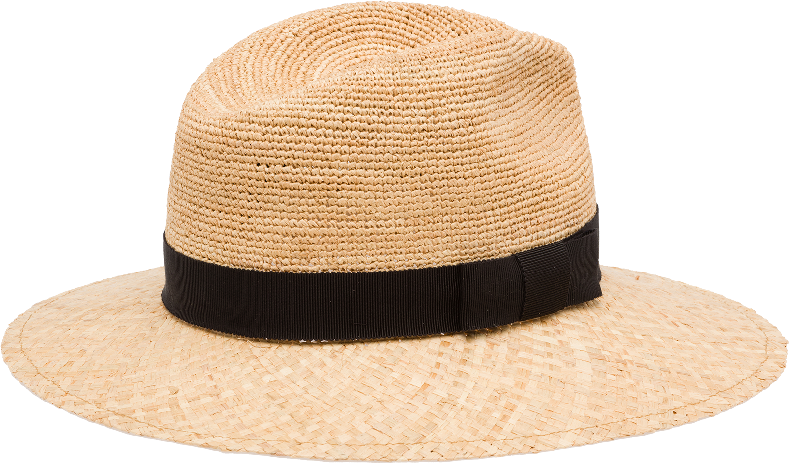 A Straw Hat With A Black Band