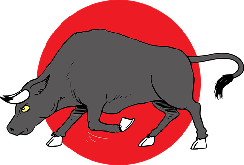A Bull With A Red Circle