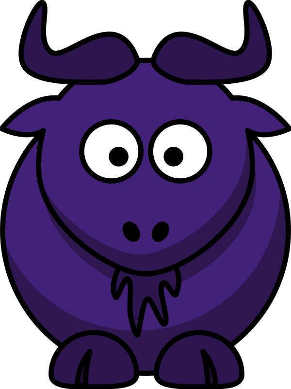 A Purple Cartoon Animal With Horns