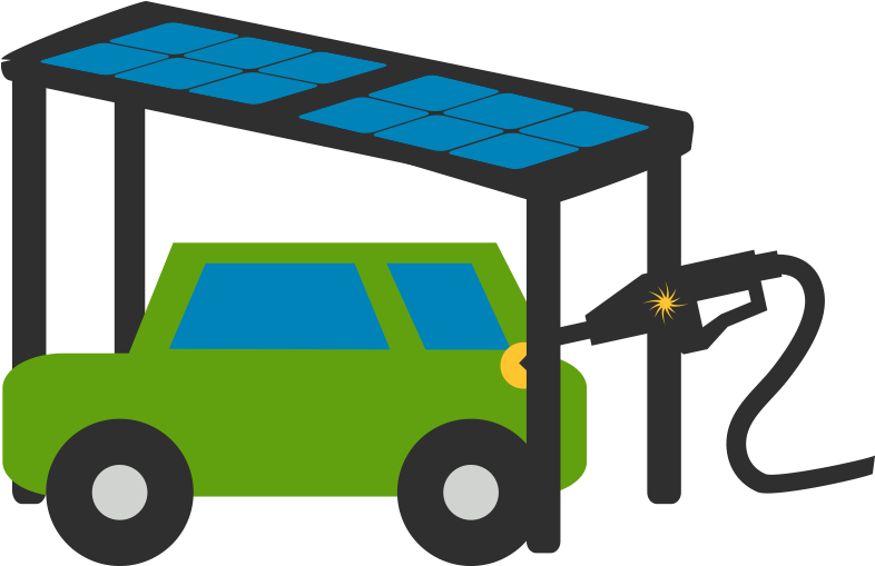 A Green Car With A Solar Panel