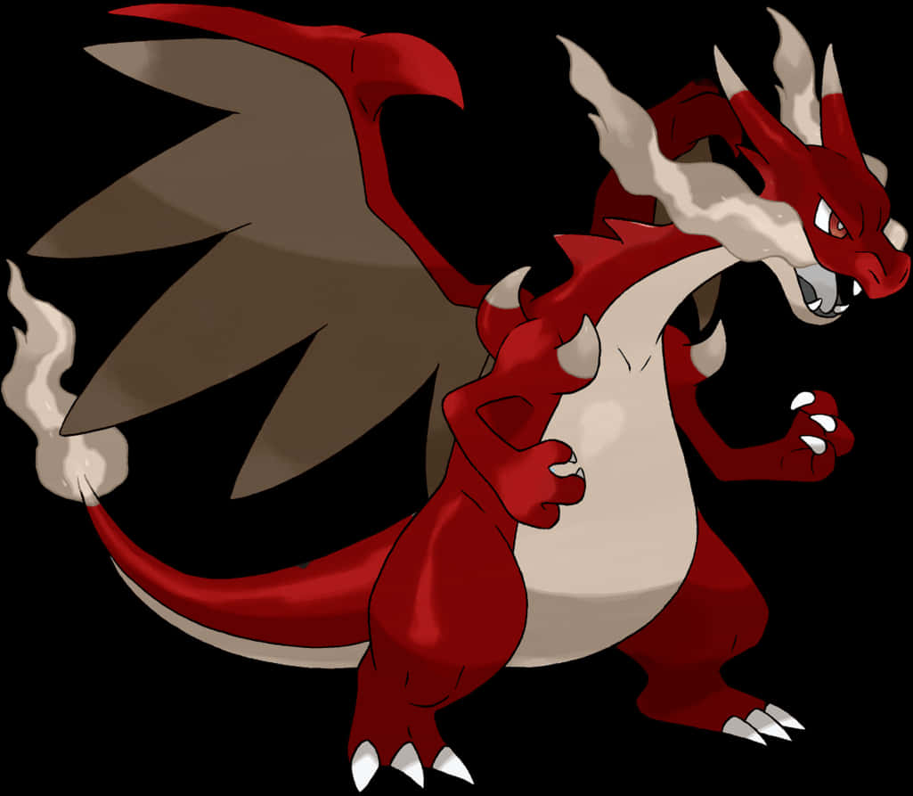 A Cartoon Of A Red Dragon