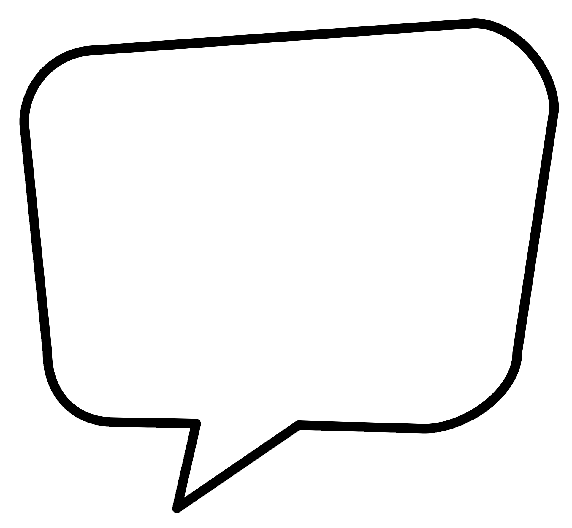 A White Speech Bubble On A Black Background