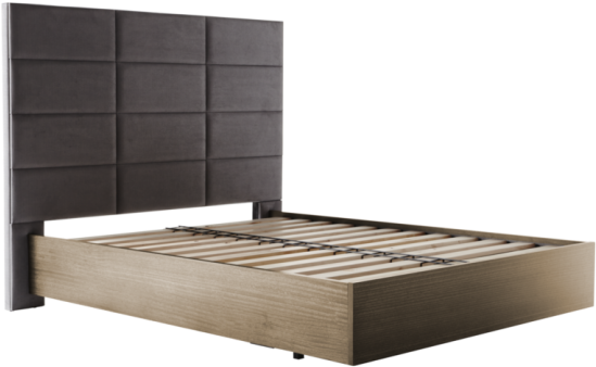 A Bed With A Wooden Frame