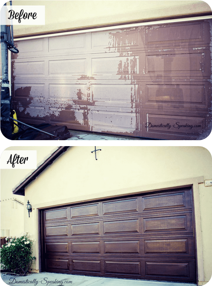 A Garage Door With A Paint Stain