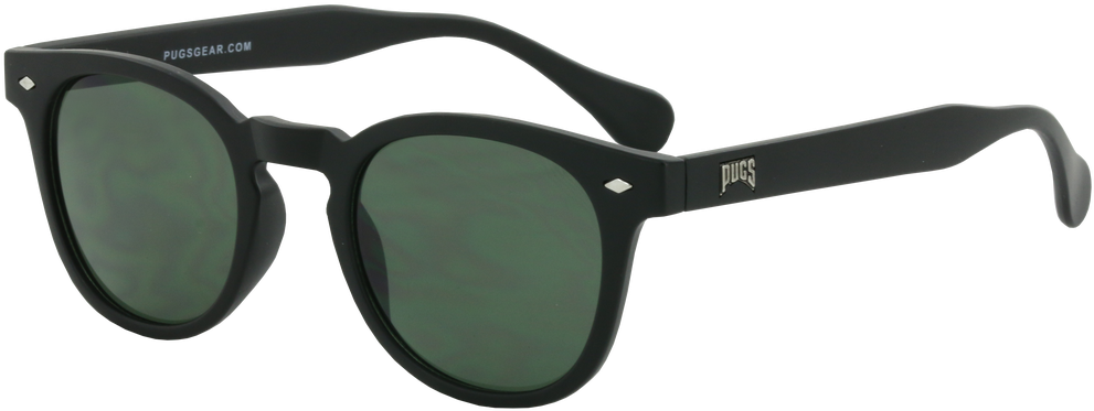 A Black Sunglasses With A Logo On It