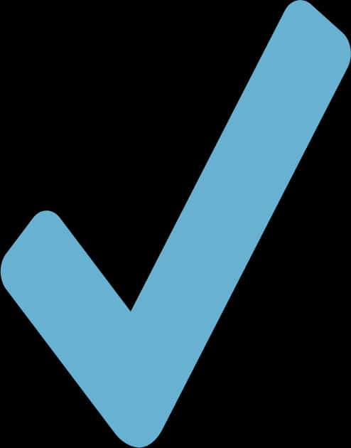 A Blue Tick Mark On A Black Background