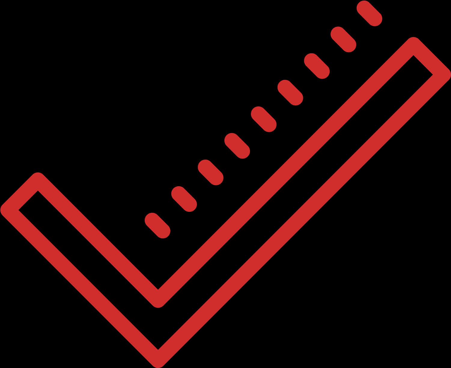 A Black And Red Line With Dots