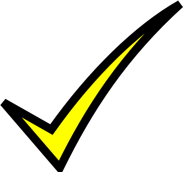 A Yellow Tick On A Black Background