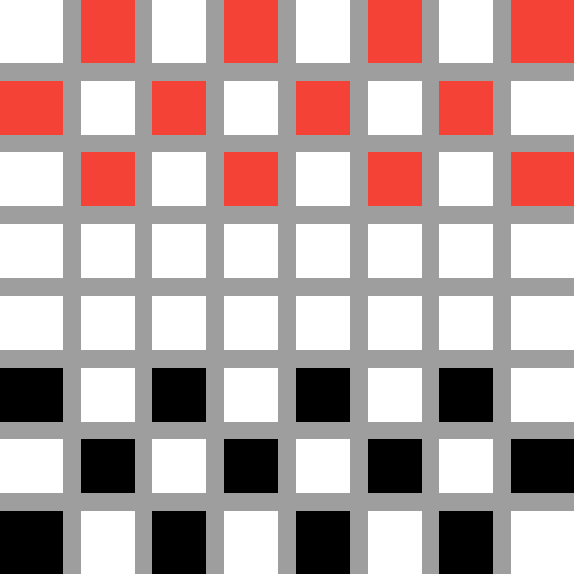 A Black And Orange Squares
