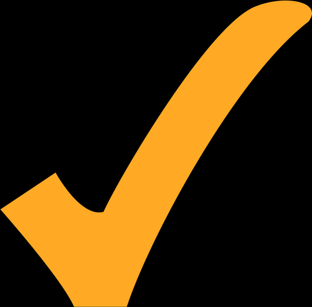 A Yellow Check Mark On A Black Background