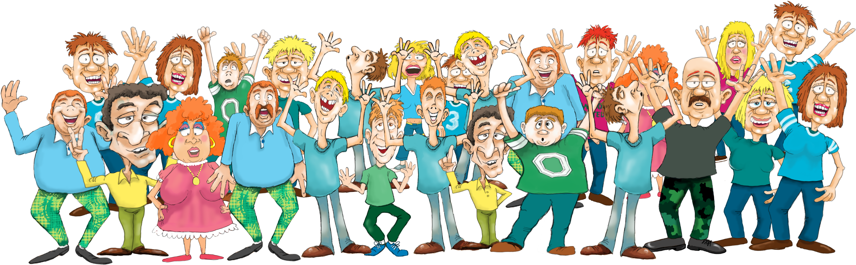 A Group Of Cartoon People