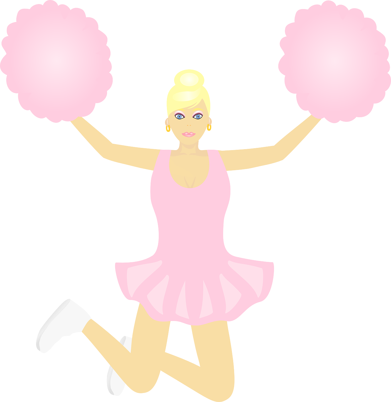 A Cartoon Of A Cheerleader