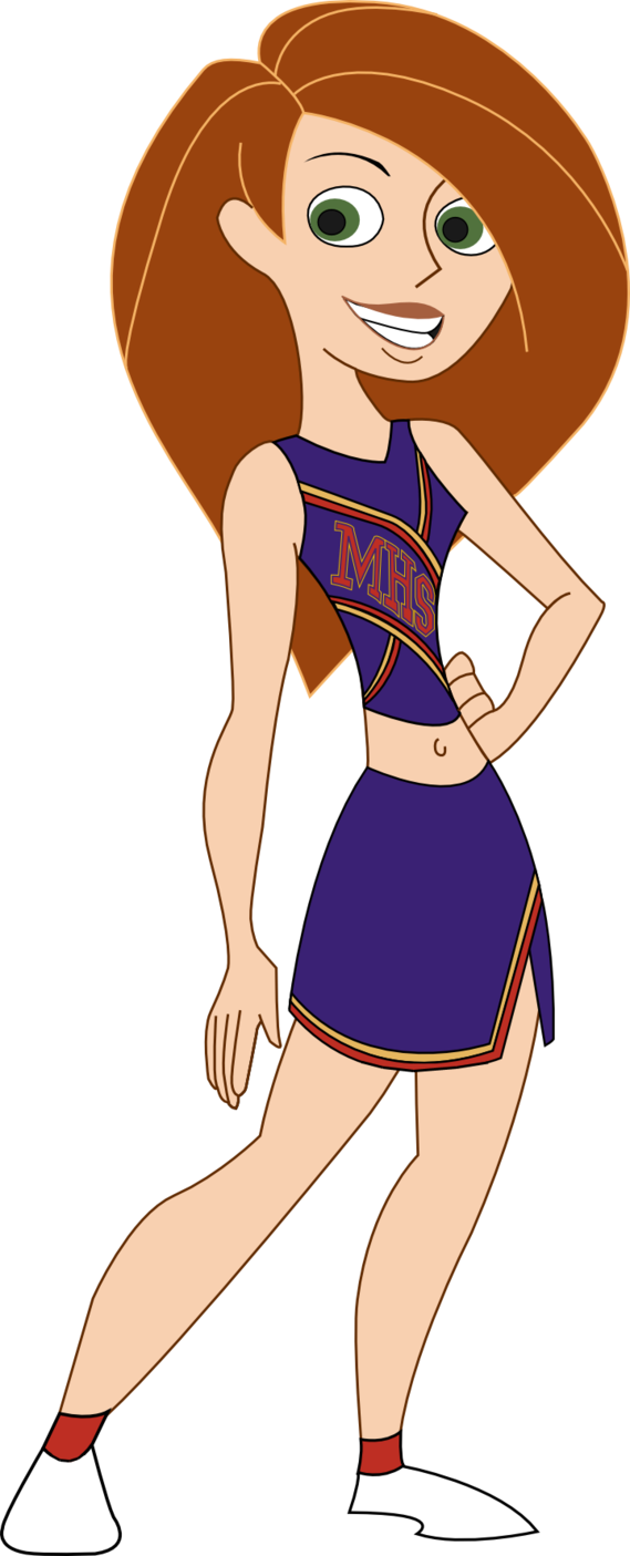 Cartoon Of A Cheerleader In A Blue Uniform