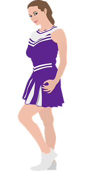 A Woman In A Cheerleader Outfit