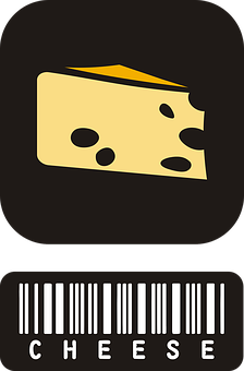 A Piece Of Cheese With A Bar Code