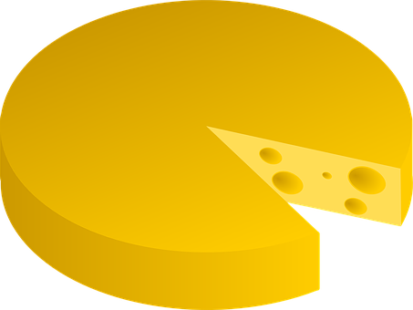 A Yellow Circular Object With A Slice Missing