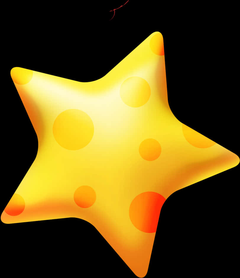 A Yellow Star With Orange Dots