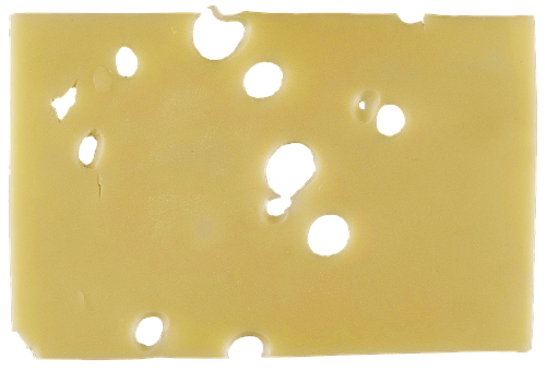 A Piece Of Cheese With Holes