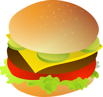 A Hamburger With Lettuce And Cheese