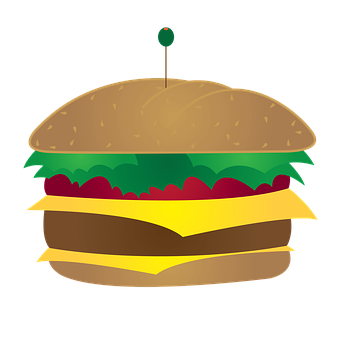 A Cartoon Of A Cheeseburger