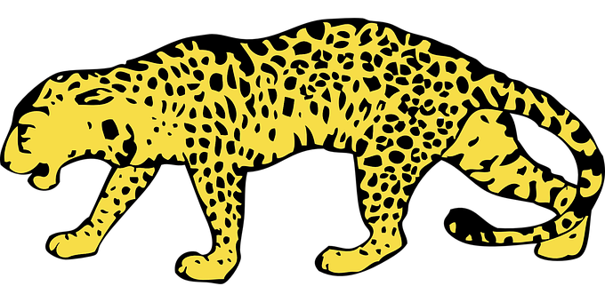 A Yellow Spotted Cat With Black Background