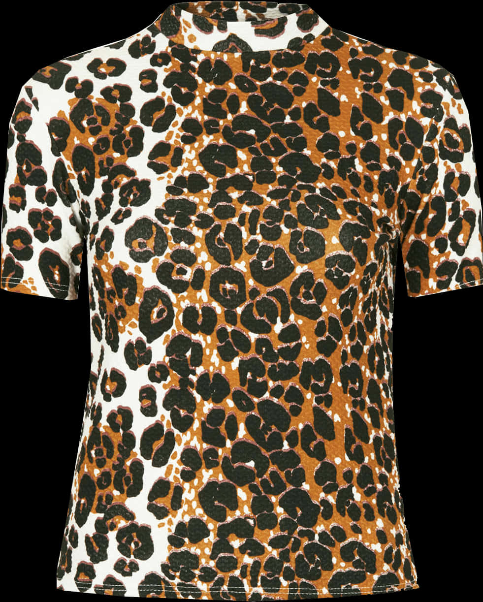 A Shirt With A Black And Brown Animal Print
