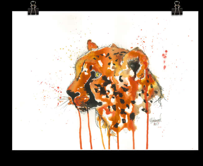 A Painting Of A Cheetah