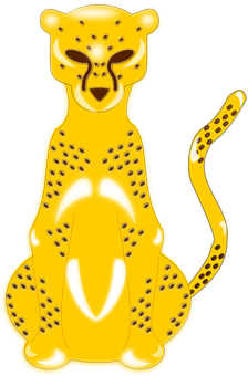 A Yellow Cheetah With Black Spots