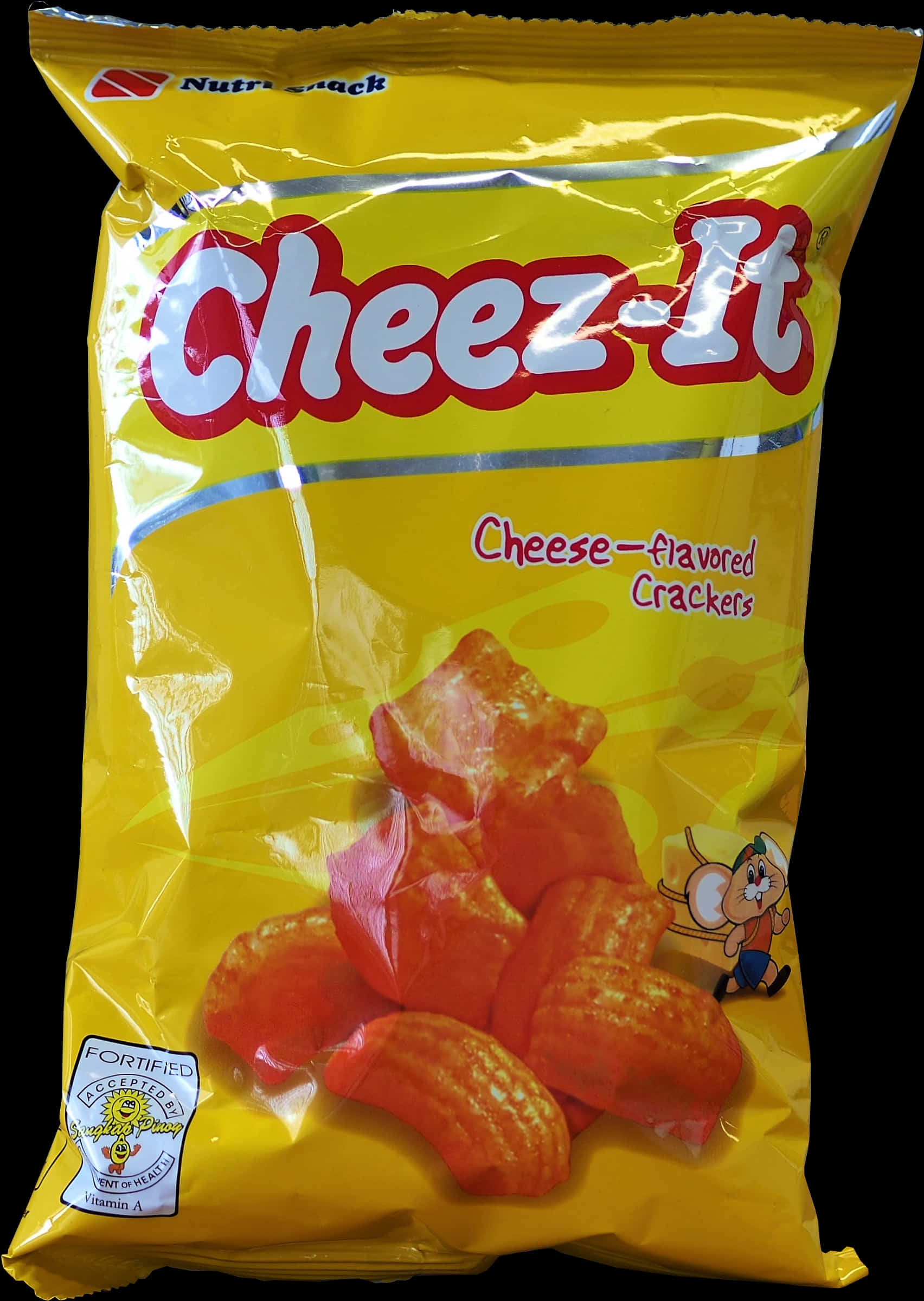 A Bag Of Cheese Flavored Crackers