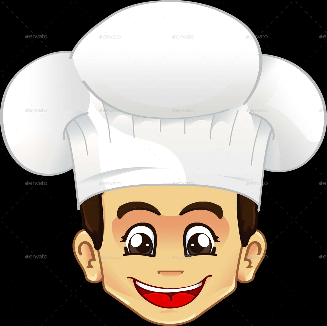 A Cartoon Of A Boy Wearing A Chef Hat