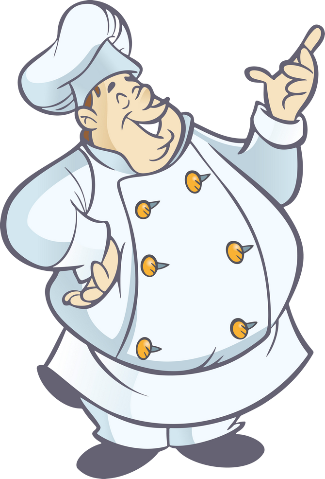 A Cartoon Chef In A White Uniform