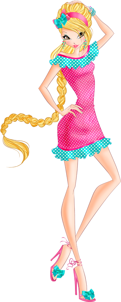 Cartoon Of A Woman With Long Blonde Hair