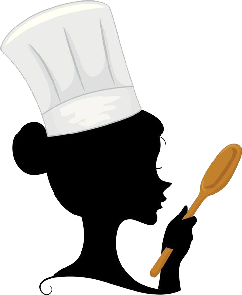 A Silhouette Of A Chef Holding A Wooden Spoon