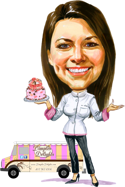 A Cartoon Of A Woman Holding A Cake