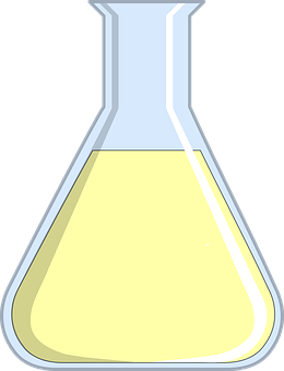 A Beaker With Yellow Liquid