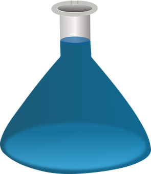A Blue Liquid In A Beaker