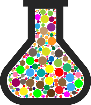 A Colorful Circle Pattern In A Beaker