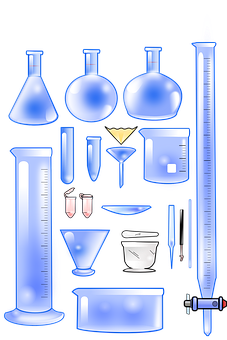 A Blue Laboratory Equipment On A Black Background