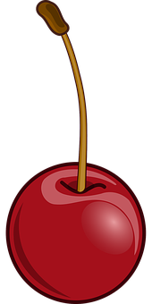 A Red Cherry With A Stem